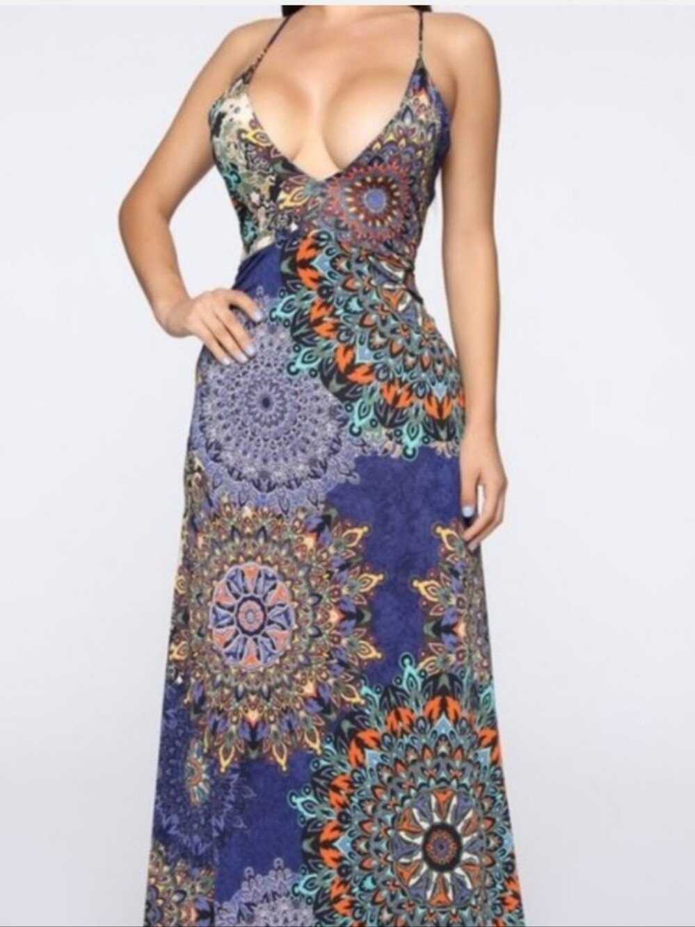 Bohemian Maxi Skirt in Purple Mandala Print